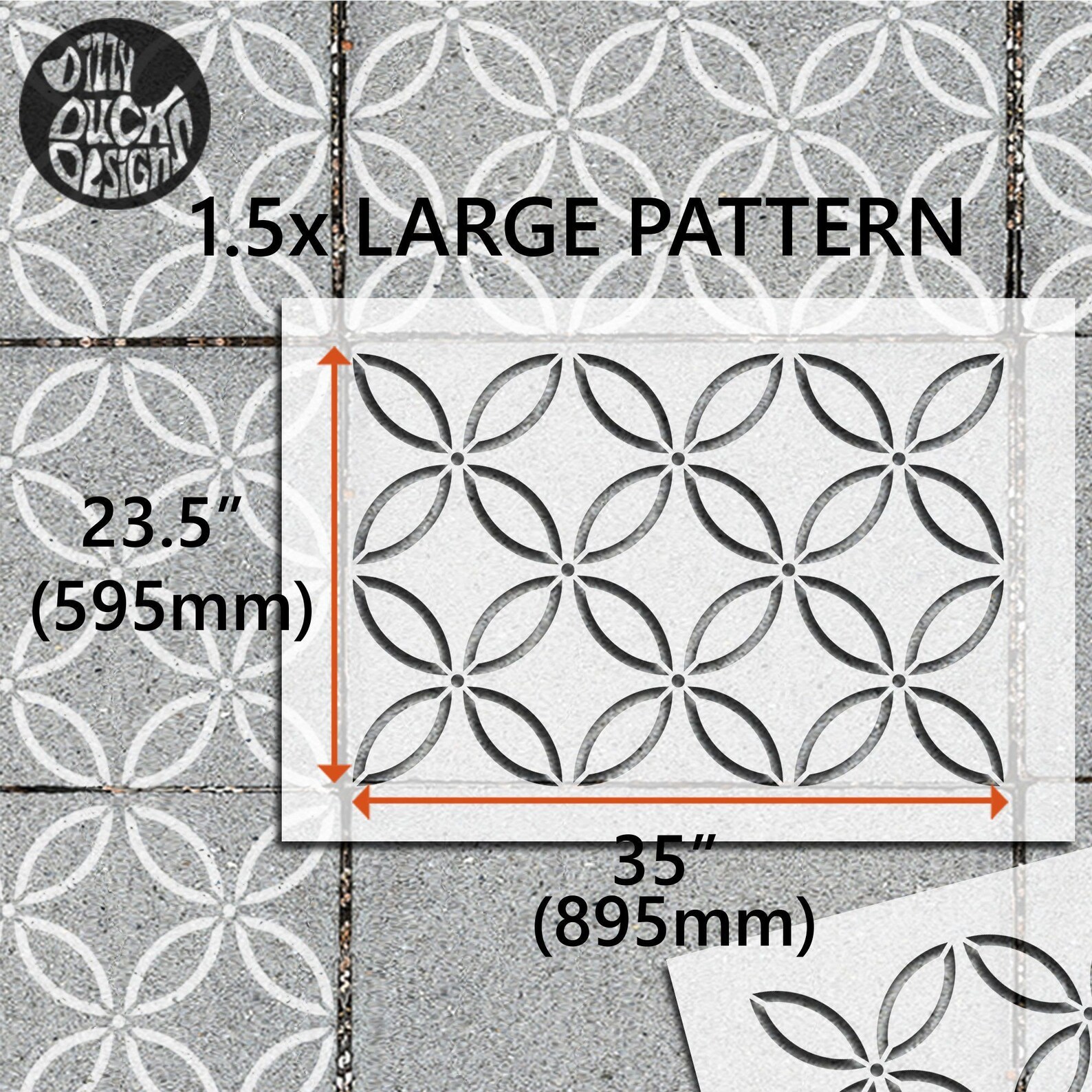 2x Patio Slab Stencils for Large 900x600 Rectangle Concrete Etsy