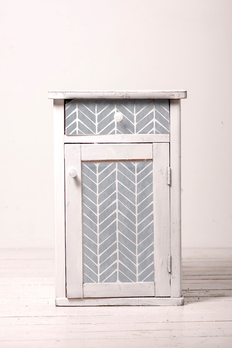 Modern Fishbone Wall Floor Furniture Craft Stencil for Painting HERR01 HERRINGBONE STENCIL