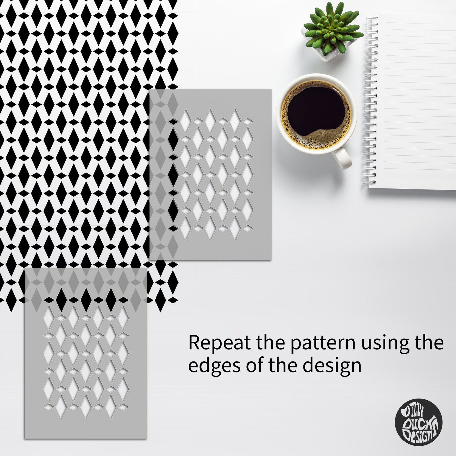 FURNITURE STENCIL for Painting Reusable AGADIR Moroccan Boho Diamond ...