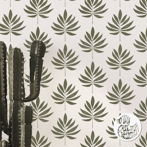 STENCIL For Walls   PANAMA Tropical Leaf Wall Stencil   Palm Leaf Stencil for Painting DIY Wall Decor   Tropical PlantStencil