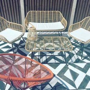 Concrete Patio Transformation - Save on Slab Replacement with Ksar Stencil 45 and 60cm Slabs