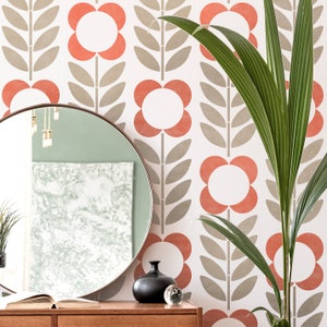 Dizzy Duck Modern Scandi Wall Stencil - Flower Leaf Retro Stencil for Walls - 60s Abstract Wall Stencil - Helsinki