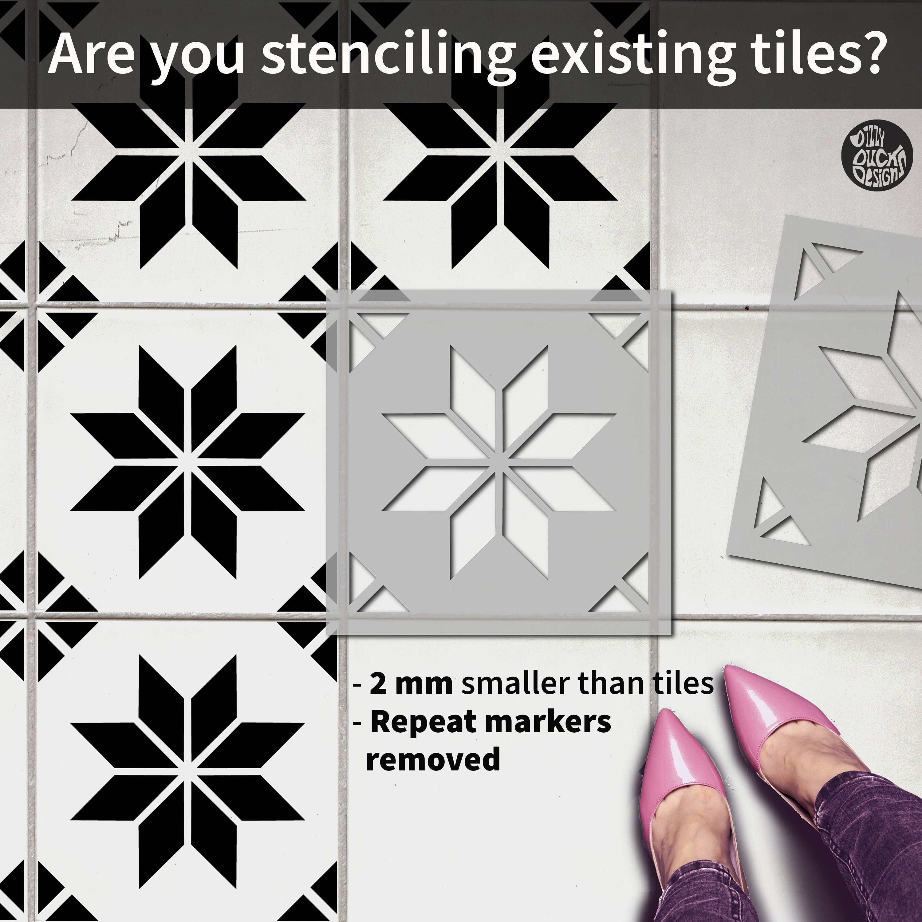 pack of 2 tile stencils for floors tile stencils for walls