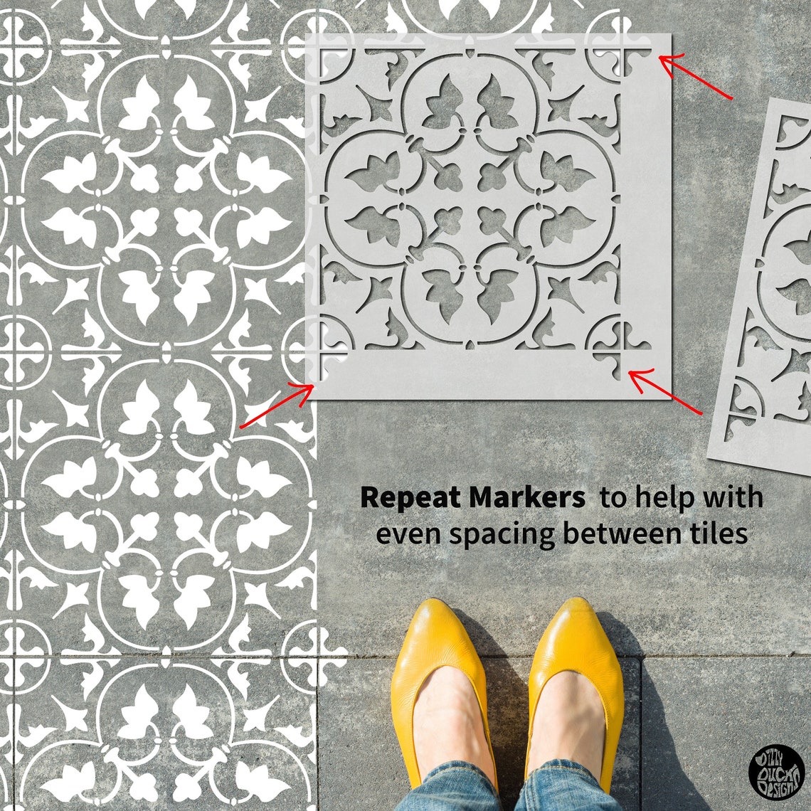 PACK of 2 Tile Stencils for Floors Tile Stencils for Walls Etsy