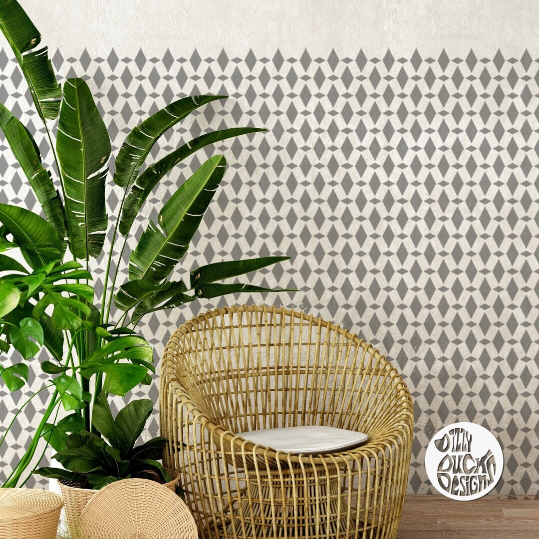 WALL STENCIL for Painting Reusable AGADIR Moroccan Boho Diamond ...
