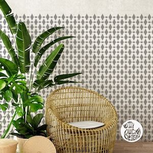 WANDschablone zum Malen Wiederverwendbare AGADIR Marokkanische Boho Diamant Geometrische Schablone für Wände