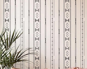 Montana Boho Wall Stencil - Reusable Geometric Bohemian Native American Inspired Wall Stencil for Painting by Dizzy Duck