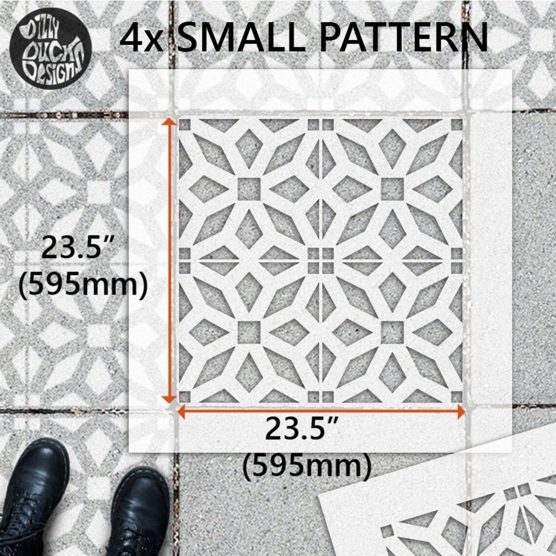 2x Patio Slab Stencils for Large 600 and 450 Square Concrete Etsy