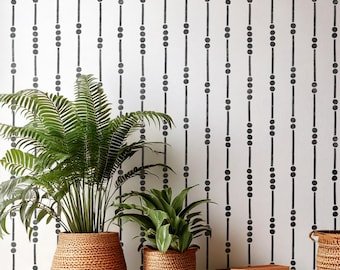 Boho String Bead Wall Stencil - Reusable Geometric Bohemian Wall Stencil for Painting by Dizzy Duck