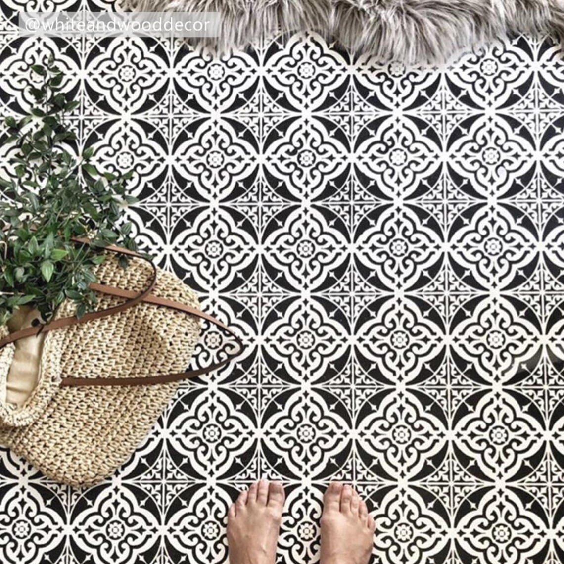 Faux Tile Stencils Paint Tile Effect on Floors Walls Etsy UK