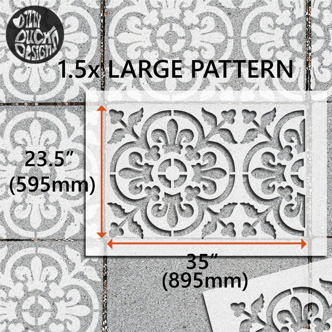 Patio Slab Stencils for Large 900x600 Rectangle Concrete Etsy