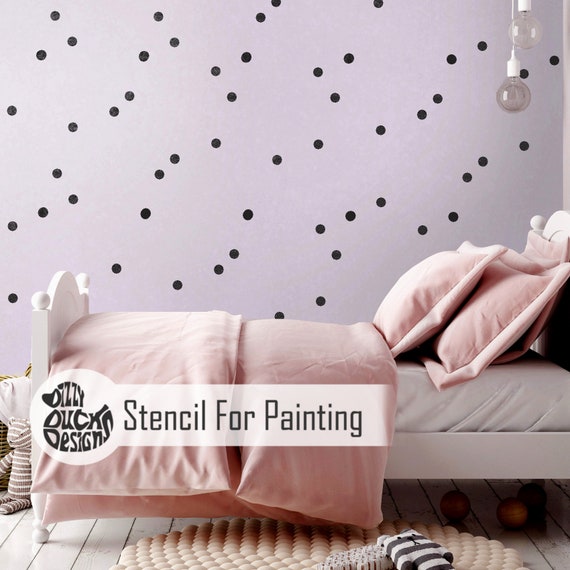 Polka Dot Cluster Stencil Modern Spot Wall Furniture Craft Stencil For Painting Polk02