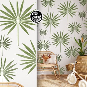TROPICAL LEAF Stencil Kit - Set van 3 Fan Palm Leaf Stencils voor het schilderen van muren - Herbruikbare Wall Stencils door Dizzy Duck