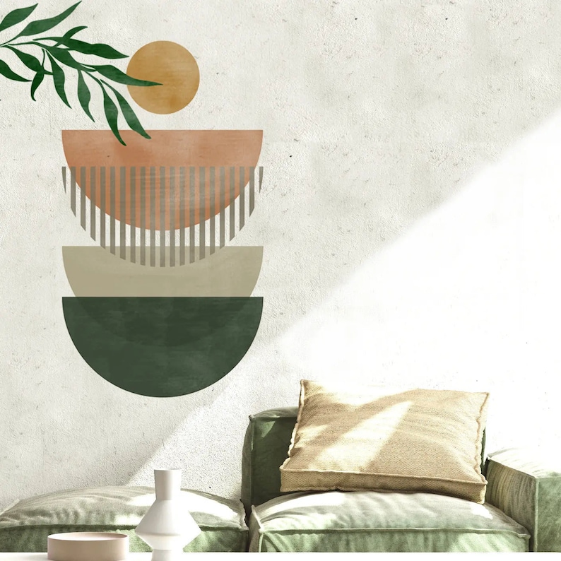 Boho Wall Stencil Kit for Painting Mid Century Stencil Kit Etsy