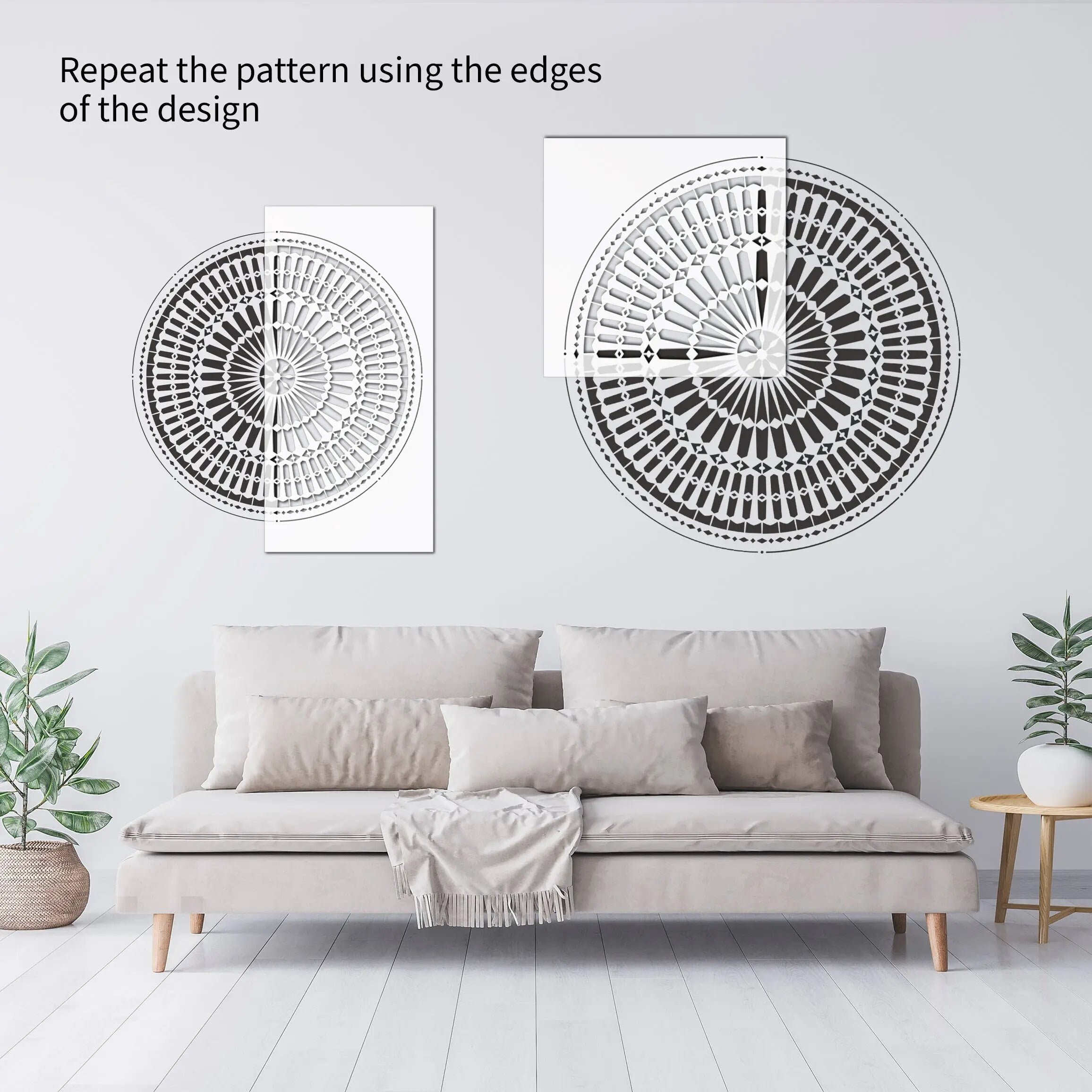 Moroccan WALL STENCIL - Mandala Painting Stencil for Walls Floors ...