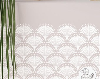 FURNITURE STENCIL   Reusable 1920's THEBES Art Deco Stencil for Furniture   Fan Stencil for Painting