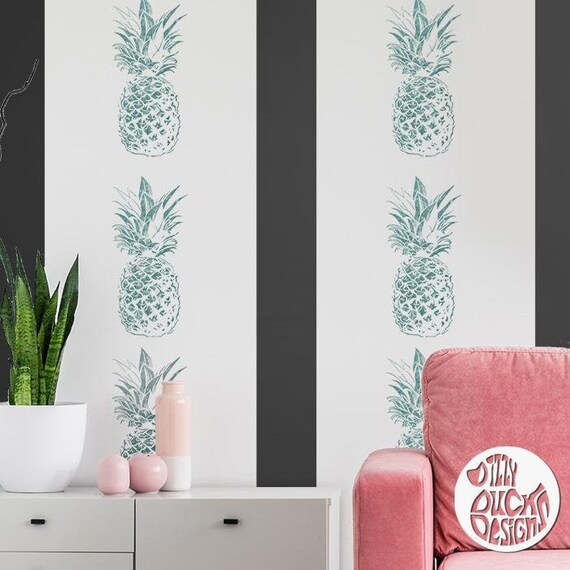 Pineapple Stencil Tropical Plant Stencil For Walls Furniture Etsy