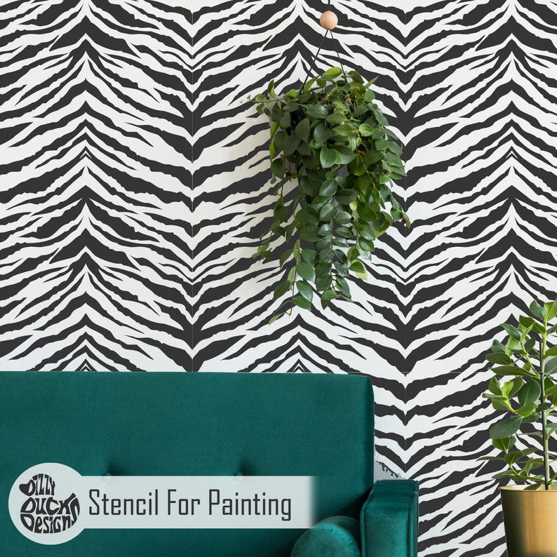 Zebra Print STENCIL Stiped Wall Stencil for Painting Black Etsy UK