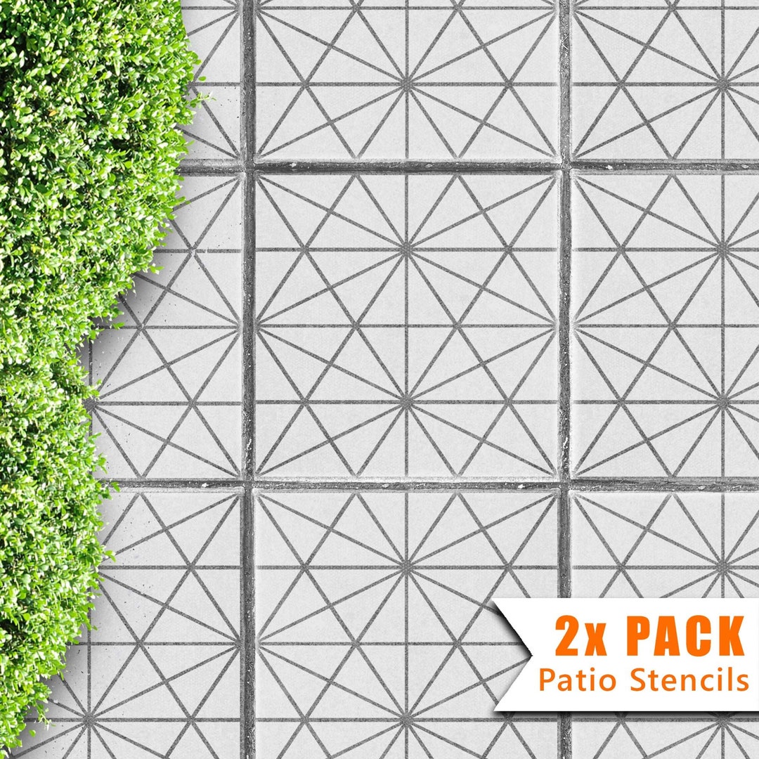 Patio Slab Stencil 60x60 and 45x45 Cm Square Concrete Garden Paver Stencil OSAKA Patio Tile