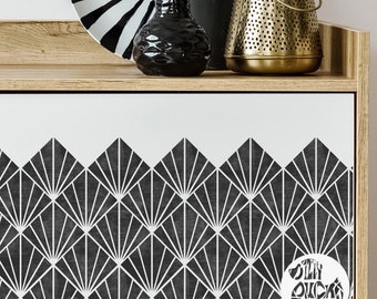 FURNITURE STENCIL   Reusable 1920's HORUS Art Deco Stencil for Furniture   Geometric stencil for Painting