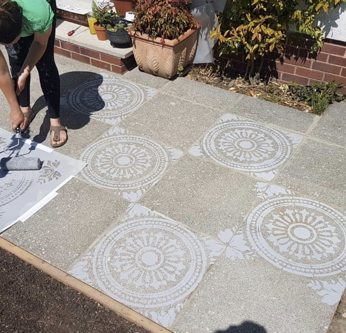2x Patio Slab Stencils for Large 600 and 450 Square Concrete Etsy