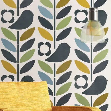 Dizzy Duck Retro Bird Leaf Stencil Large Scandi Stencil for Dizzy Duck Retro Bird Leaf Stencil Large Scandi Stencil for