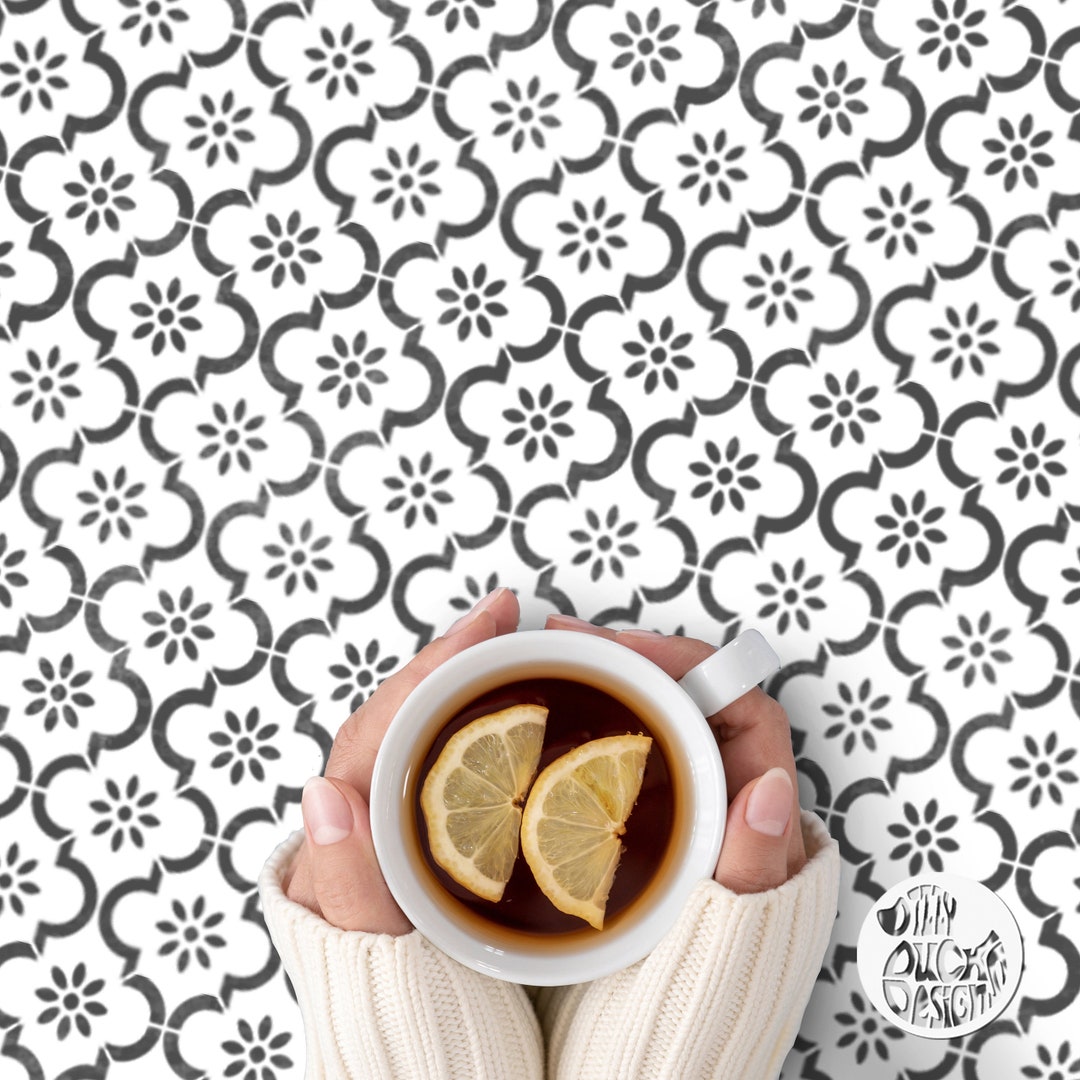 Pochoir Fleur A4 Mural Marocain - Modèle Creux Pour Peinture, Bricolage, Décoration Murale Et Meubles - Matériau PET Sûr - 7