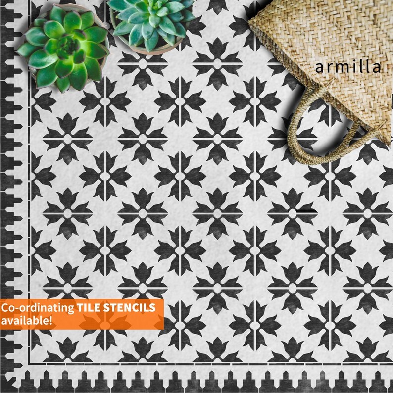 AKHISAR Tile Border Stencil for Bathroom Walls Floors Etsy