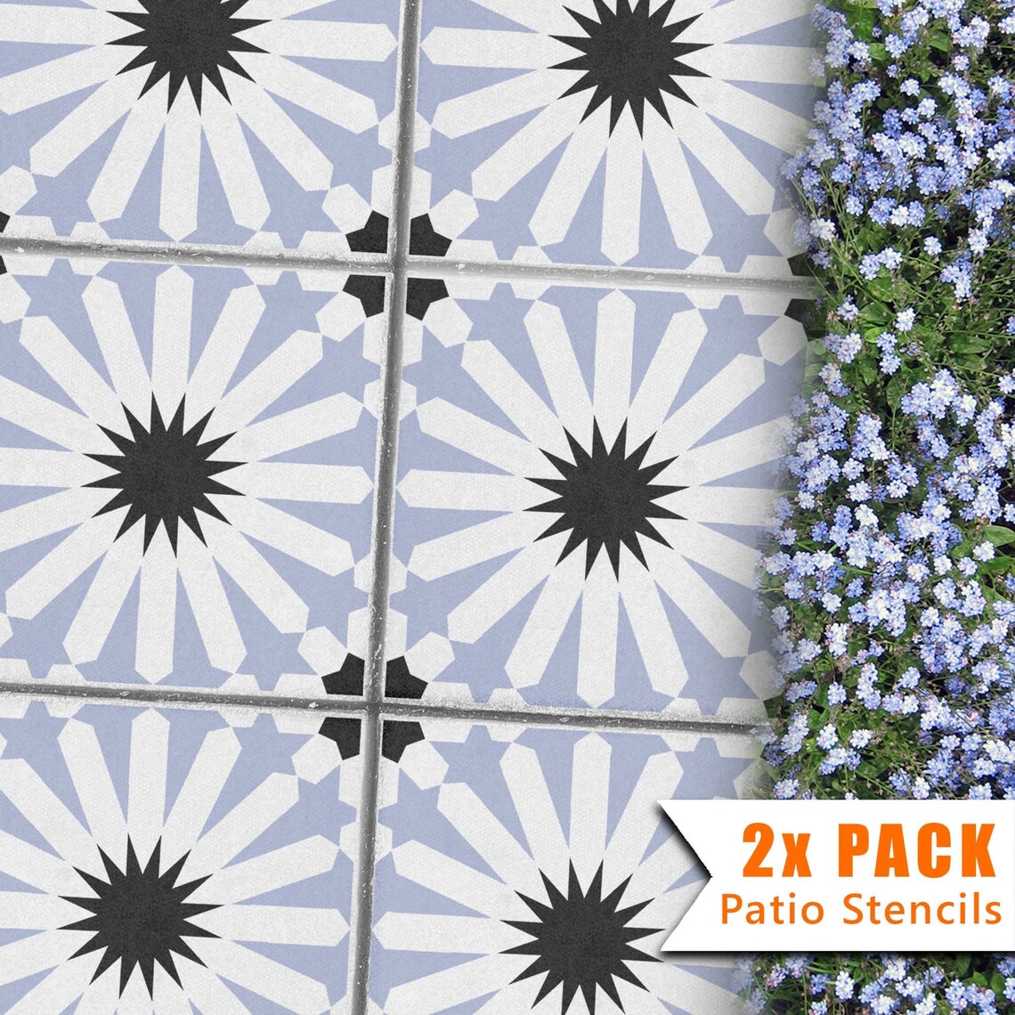 2x Patio Slab Stencils for Large 600 and 450 Square Concrete Etsy