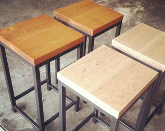 Reclaimed Barstools With Steel Base. Designs2Create.