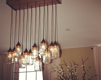 Vintage Mason Jar Chandelier. Designs2Create.