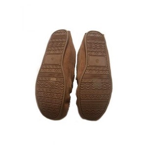 mens tan sheepskin moccasin slippers image 2