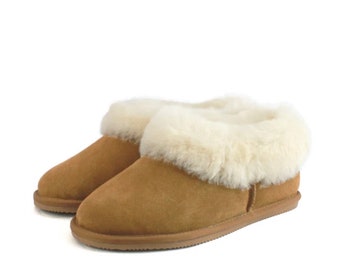 Sheepskin slipper boot hard sole