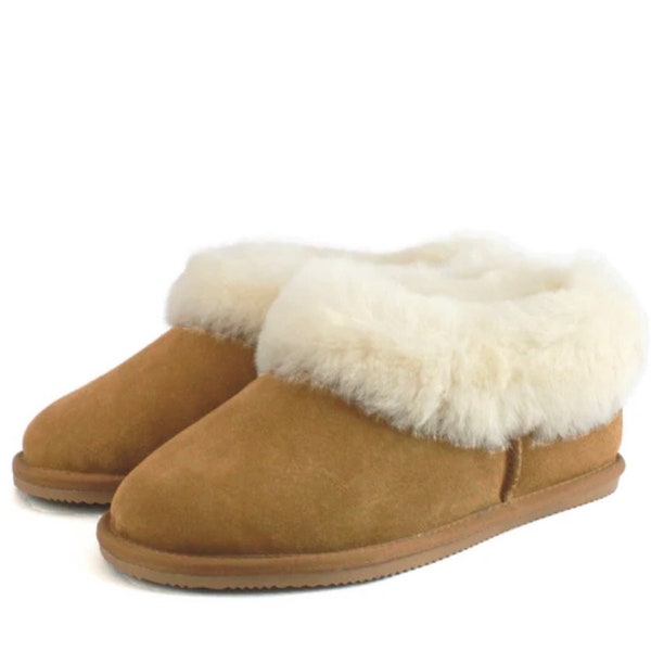 Sheepskin slipper boot hard sole