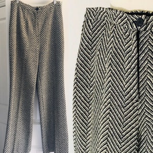 70's Wool Herringbone Puddle Pant with cuffs by Kristina of California M image 1