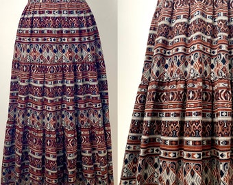 70’s Tiered Maxi Skirt by Schurwolle | S/M