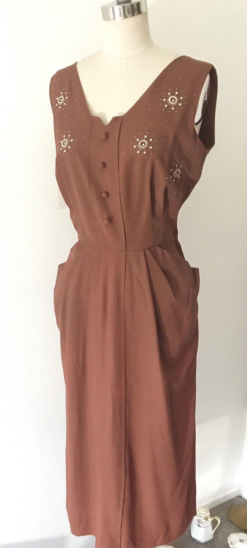 50's Silk Carl Naftal Original Dress l L image 3