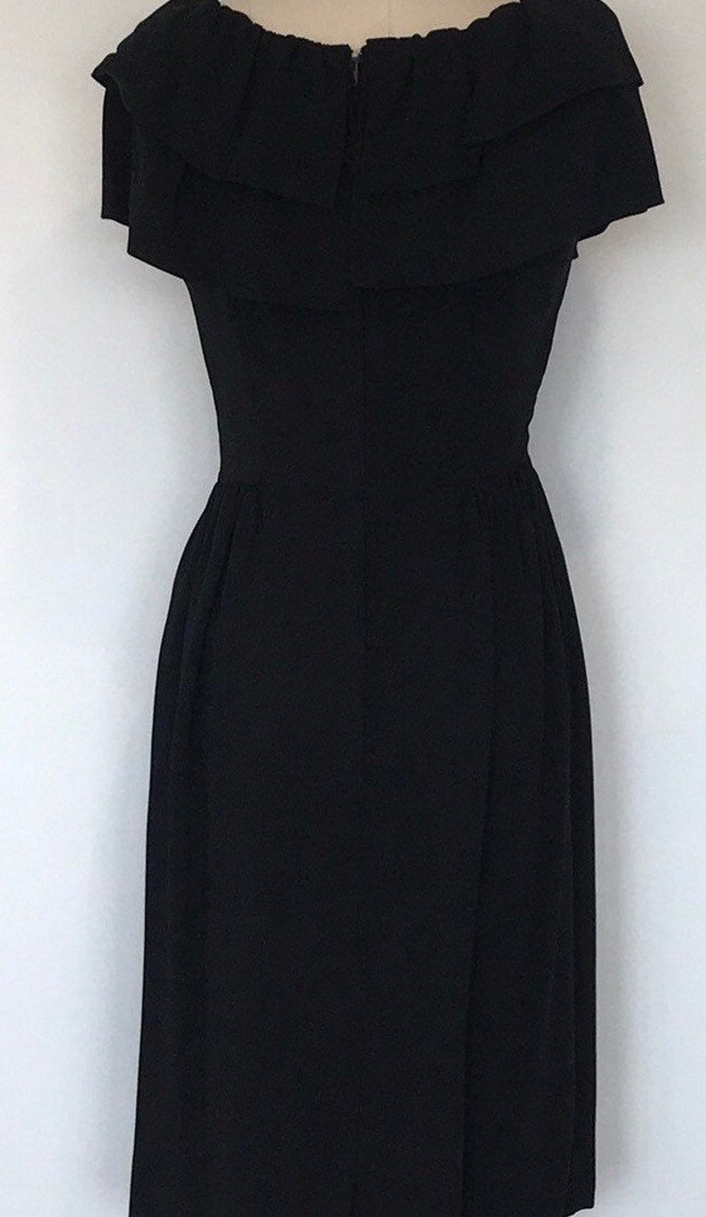 50s Batteau Cocktail Dress M image 7