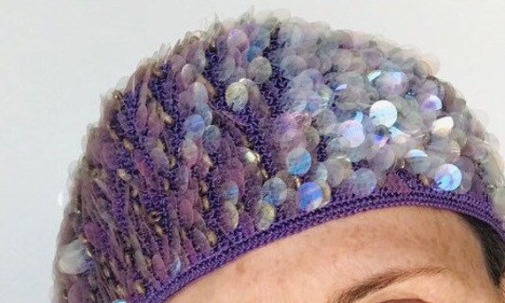 1920's Flapper Knit Beaded & Sequin Hand Crochet H