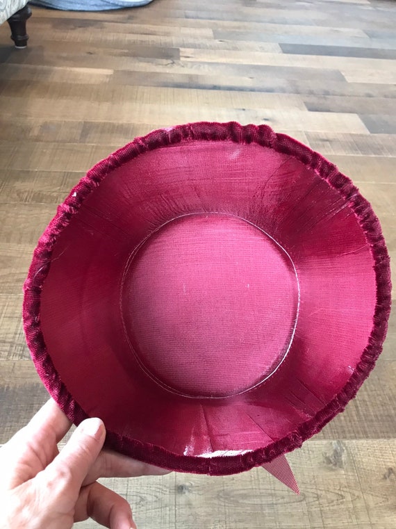 60s Velvet Pleated Hat Vintage 60s Mod Velvet Bucket Hat Women main image 3