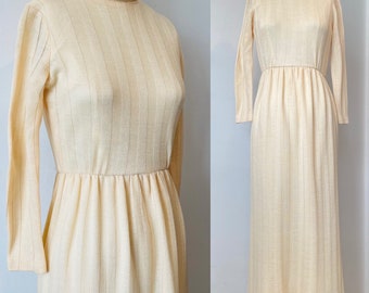 70's Howard Hirsh Wool Knit Maxi Dress by Howard Hirsh | XS