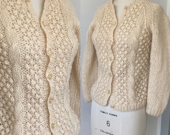50’s Italian Wool Cable Knit Cardigan | S