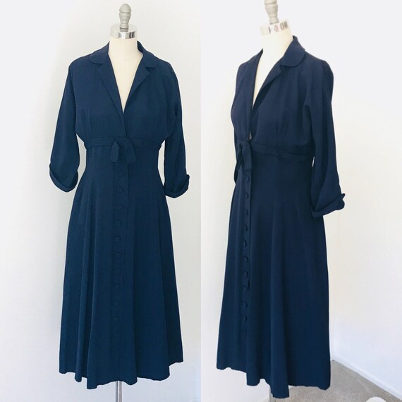 navy blue dress new look