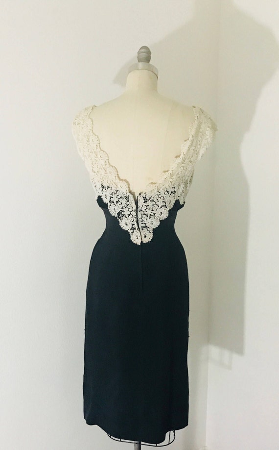 50's Silk & Lace Cocktail Dress | S/M - image 5