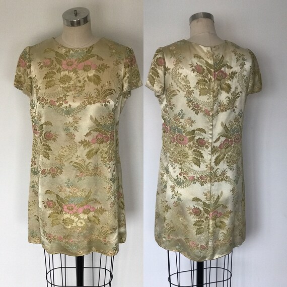 60’s Silk Brocade Mini Dress | M