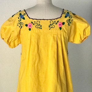 Vintage Cotton Embroidered Oxcata Mexican Dress S image 5