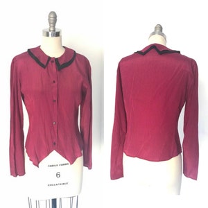 50&#39;s Giordi&#39;s Italian Import Pinstripe Blouse | M