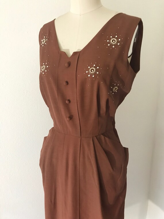 50's Silk Carl Naftal Original Dress l L - image 2