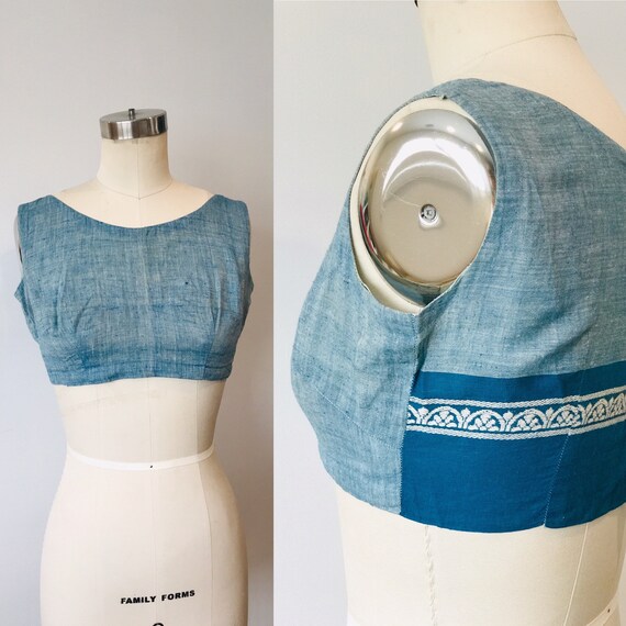 40’s Hungarian Embroidered Crop Top | S