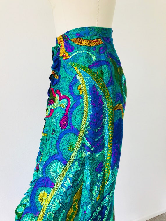 70's Maxi Skirt with zip up to Mini by Leslie Fay… - image 2